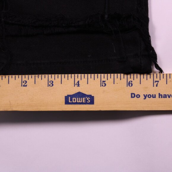 0229-Black Shredded Skinny Jeans – Kids Long Fit, Edgy Streetwear Style - Picture 5 of 9